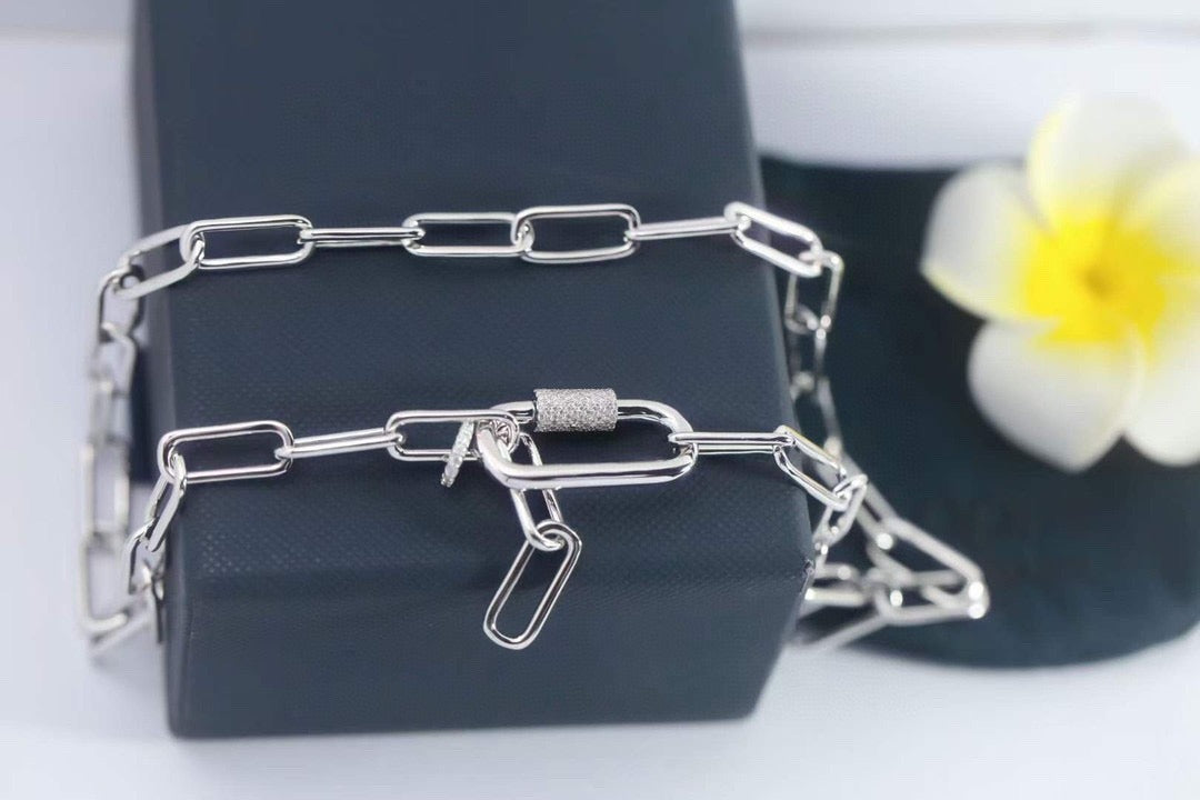 Unbranded Silver Lock Necklace