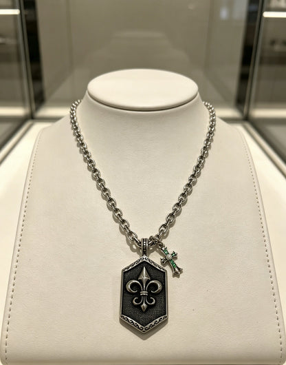 Chrome Hearts Sterling Silver Cross Necklace