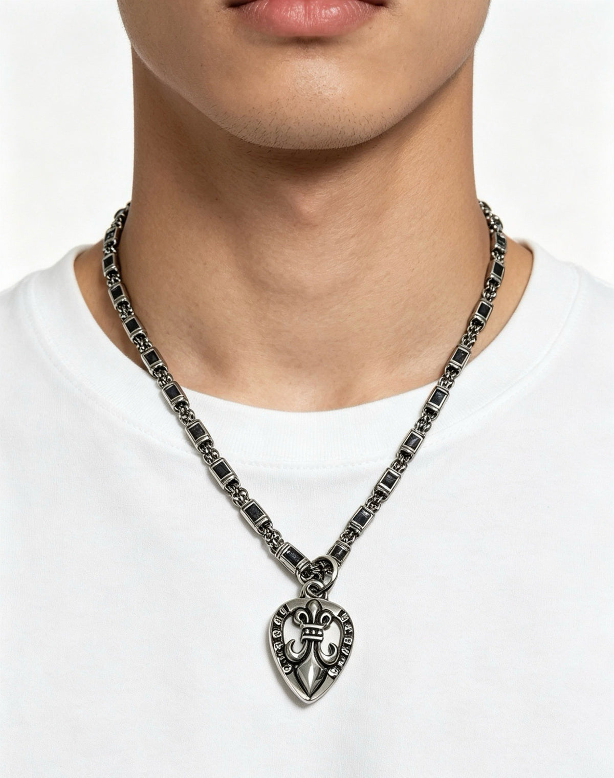Chrome Hearts Sterling Silver Cross Necklace