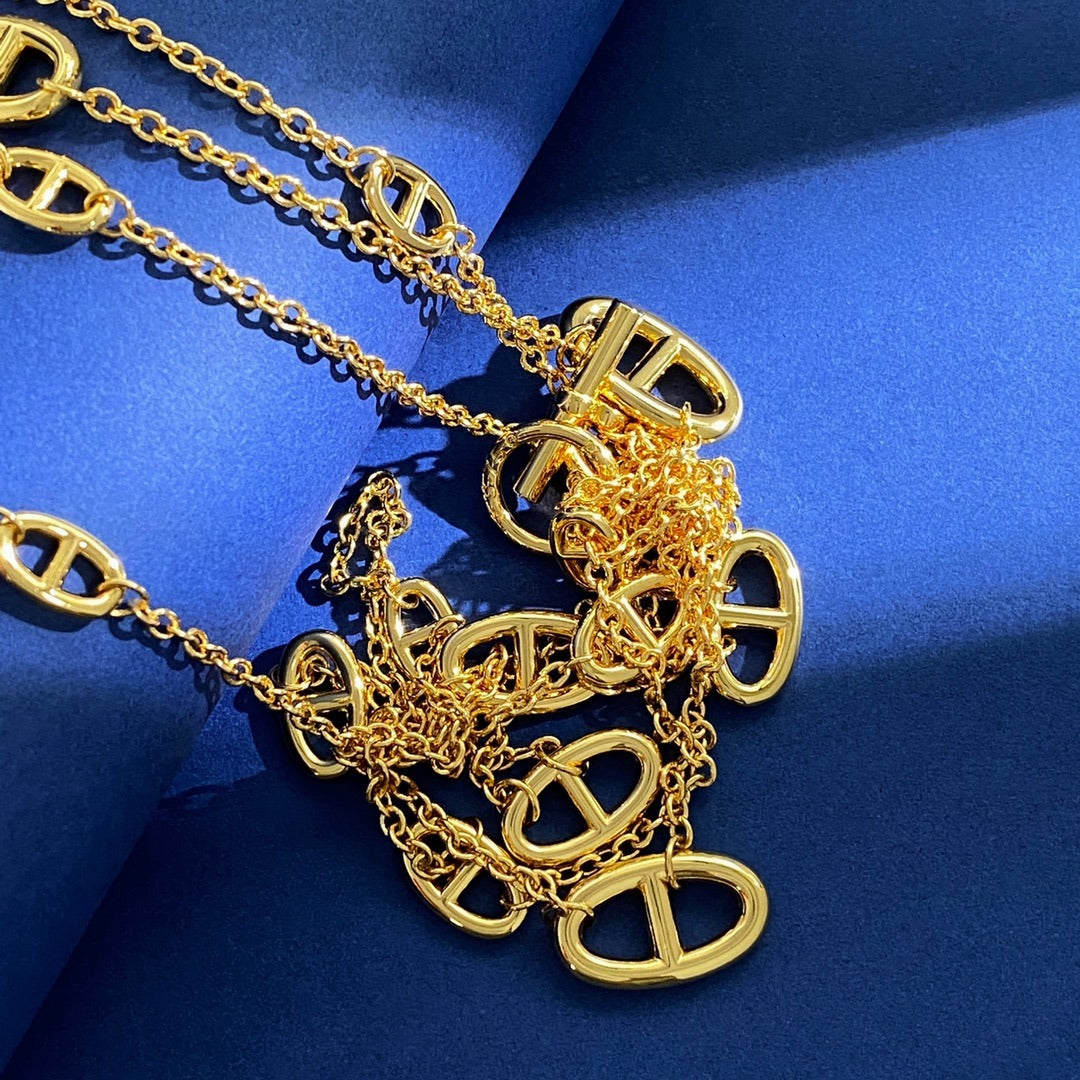Hermes Brass Tassel Necklace