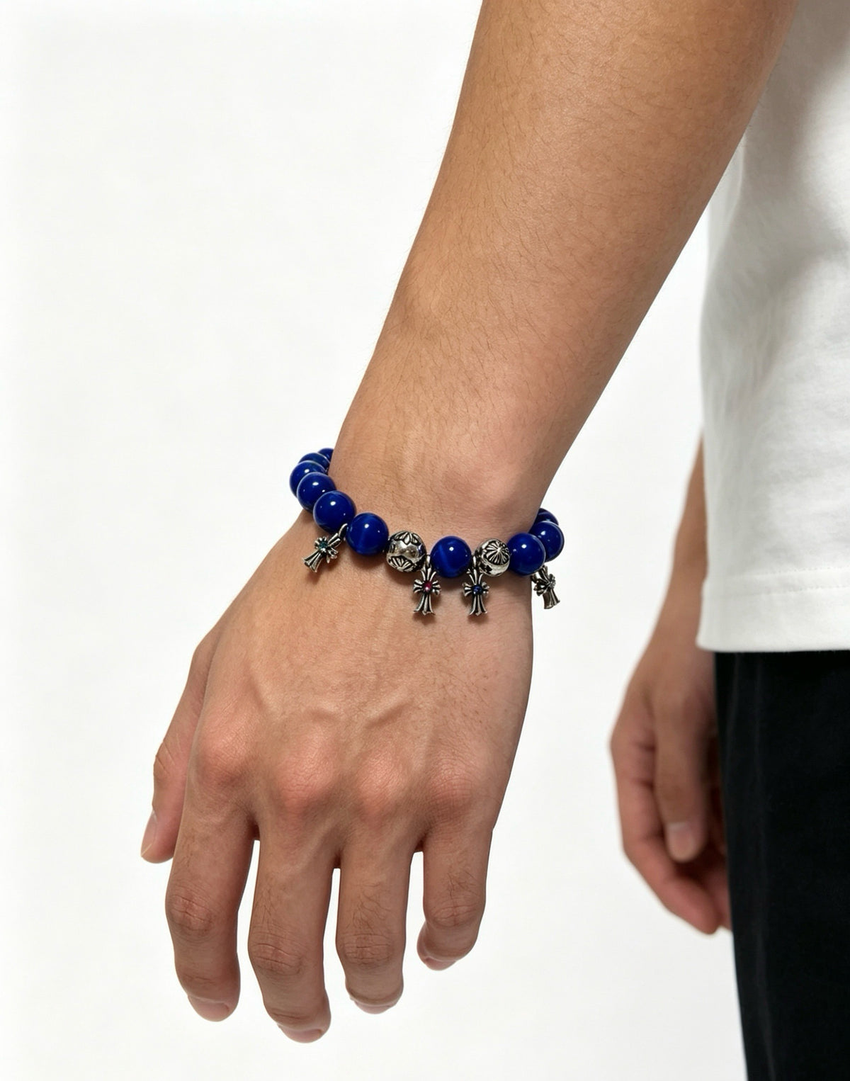 Chrome Hearts Sterling Silver Cross Bracelet