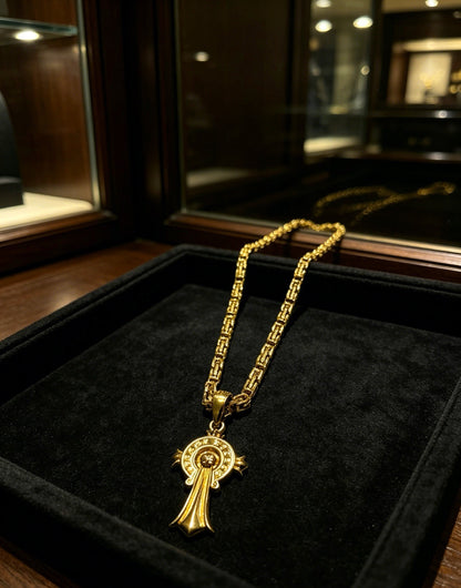 Chrome Hearts Sterling Silver Cross Necklace
