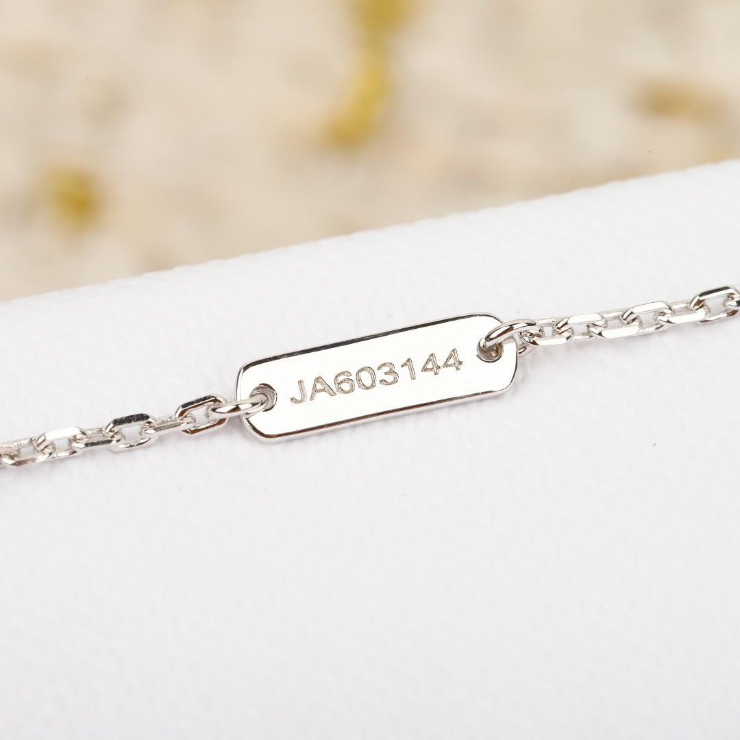 Van Cleef & Arpels Sterling Silver Alhambra Necklace