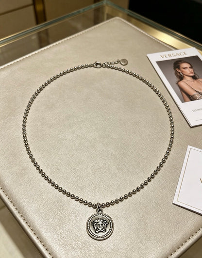 Versace Sterling Silver Chain Necklace