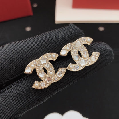 Chanel Brass Heart Earrings