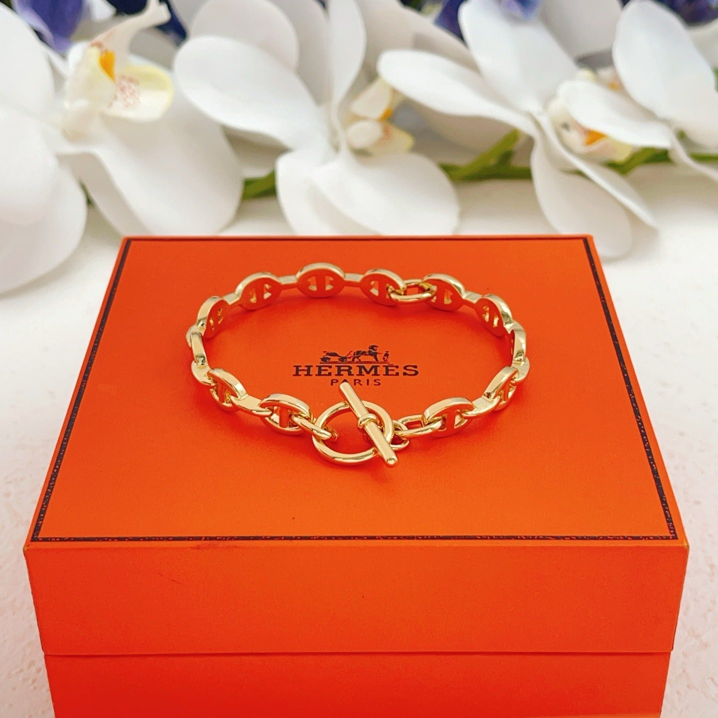 Hermes Gold Brass Bracelet