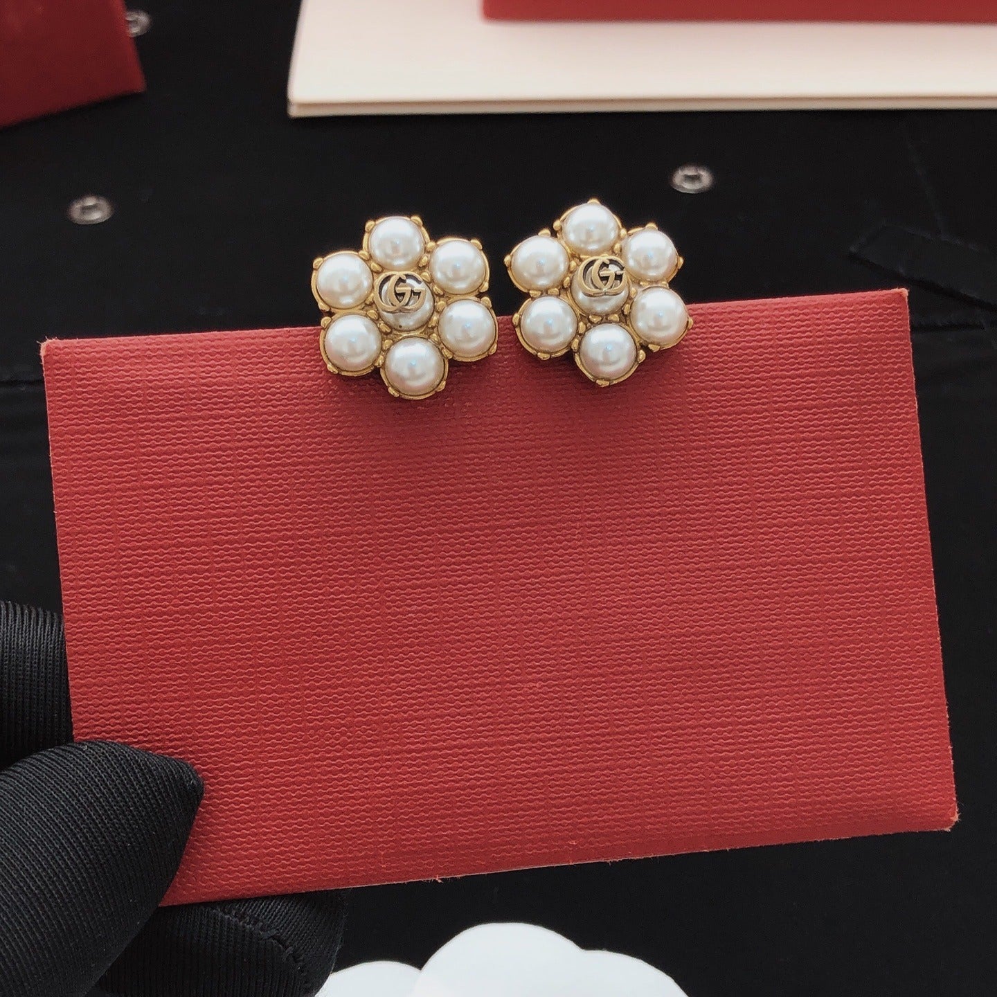 Gucci Gold Brass Floral Earrings