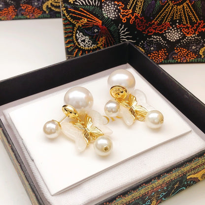 Dior Brass Butterfly Earrings
