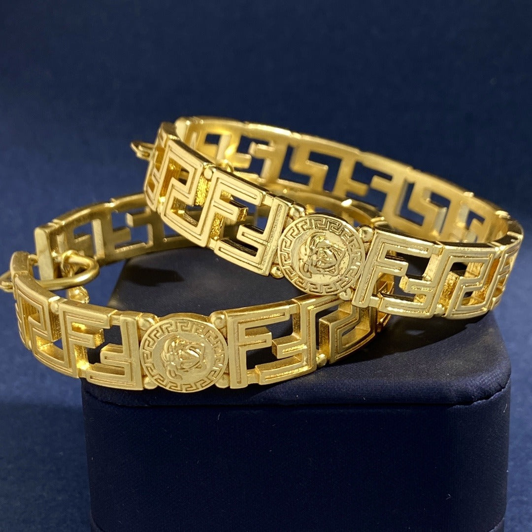 Fendi Brass Medusa Earrings