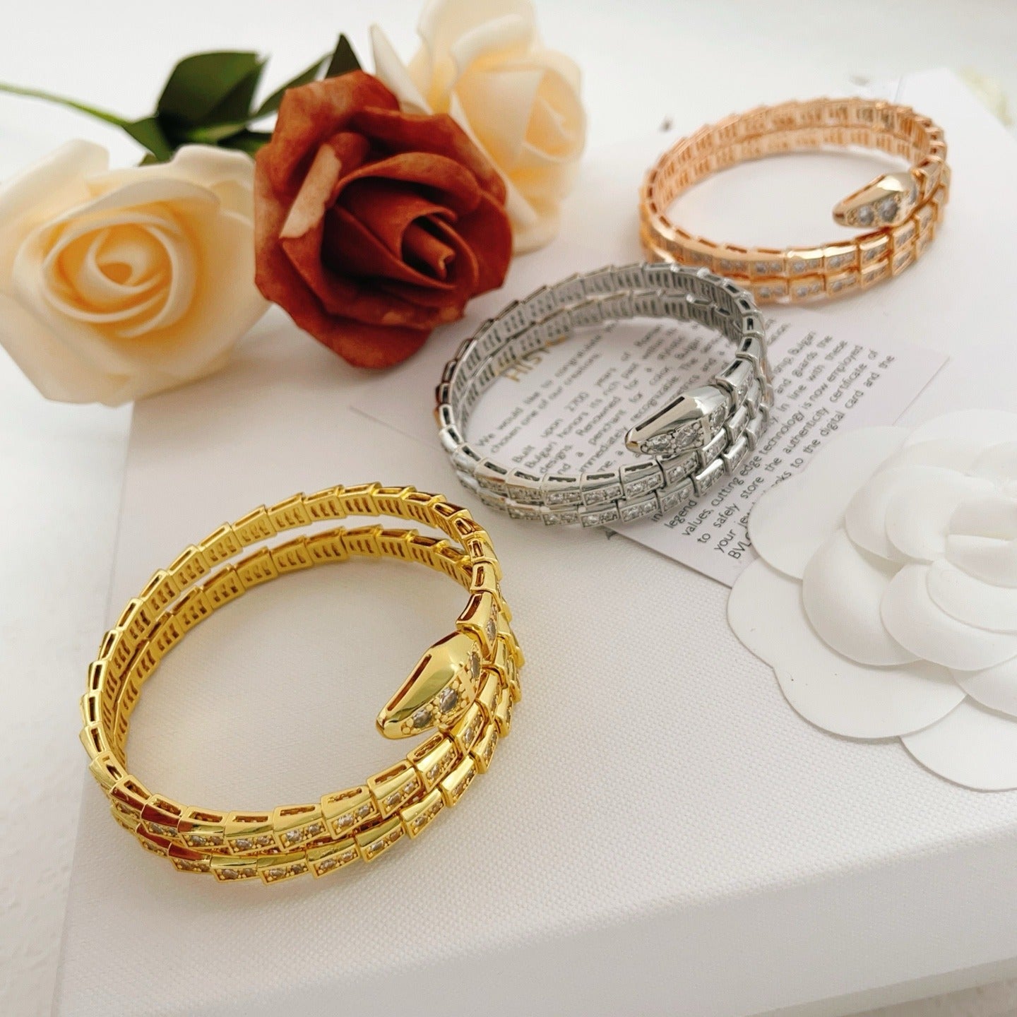 Bvlgari Gold Brass Serpent Bracelet