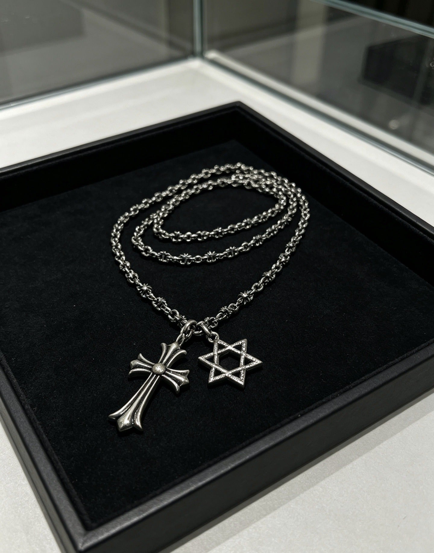 Chrome Hearts Sterling Silver Cross Necklace