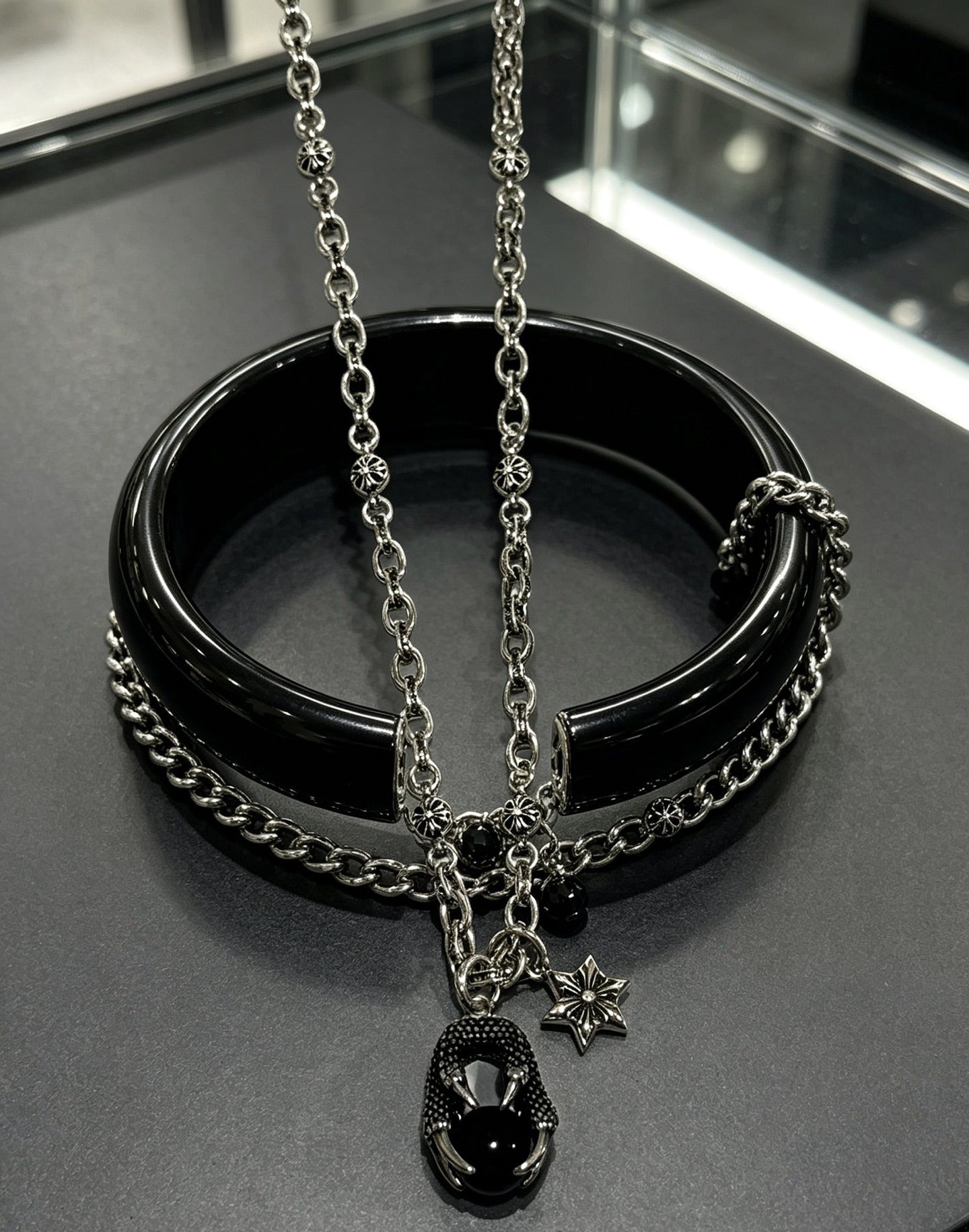 Chrome Hearts Sterling Silver Cross Necklace