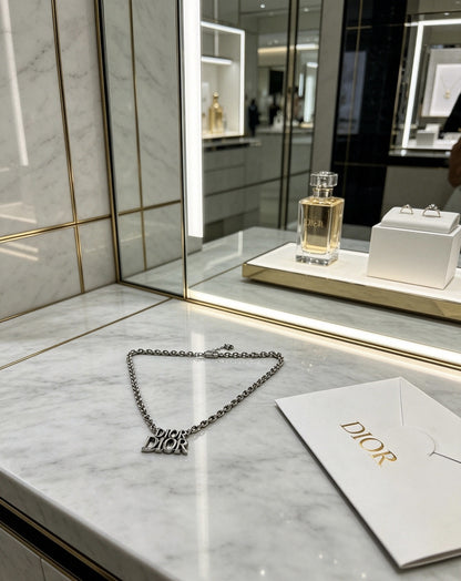 Dior Sterling Silver Chain Necklace