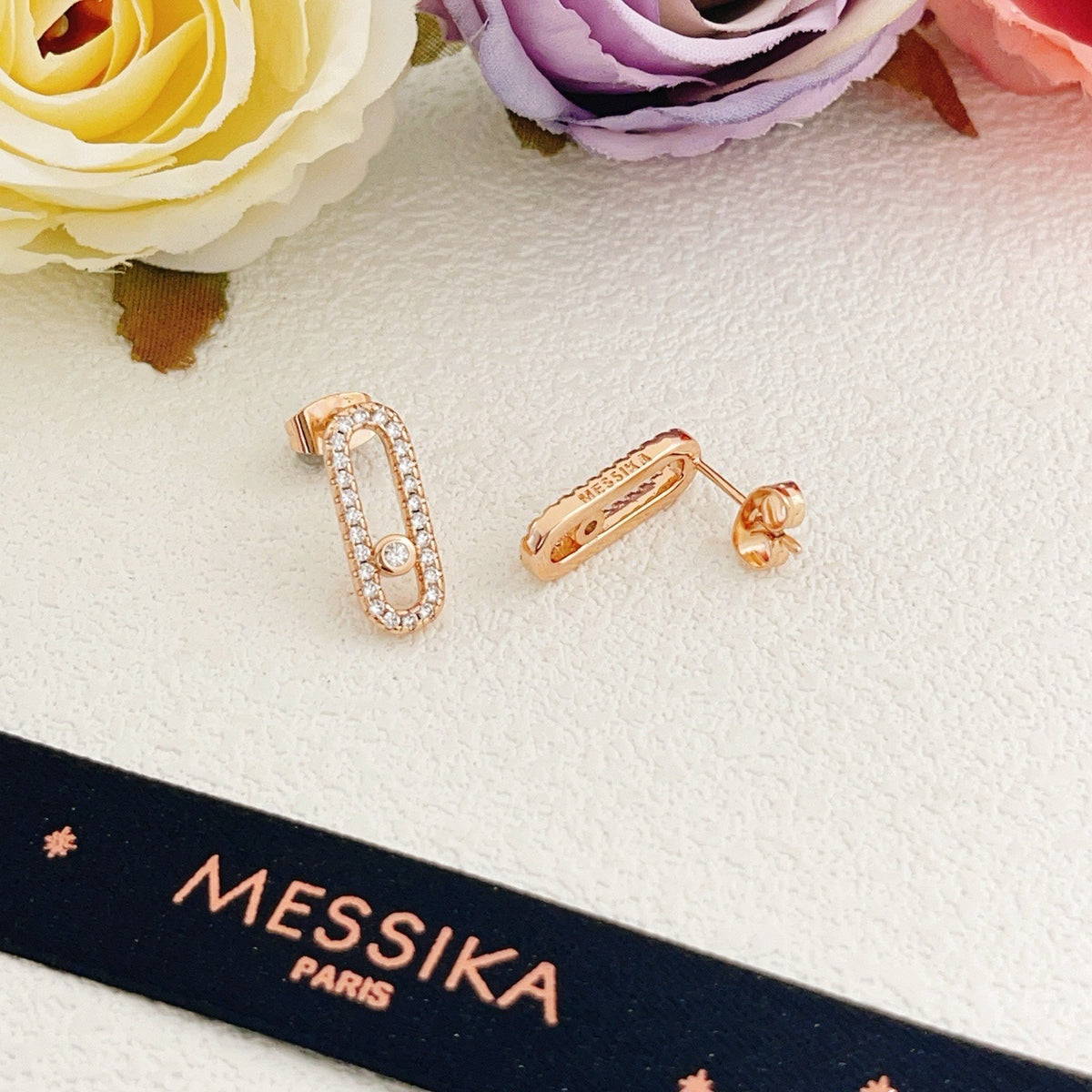 Messika Brass Pave Earrings