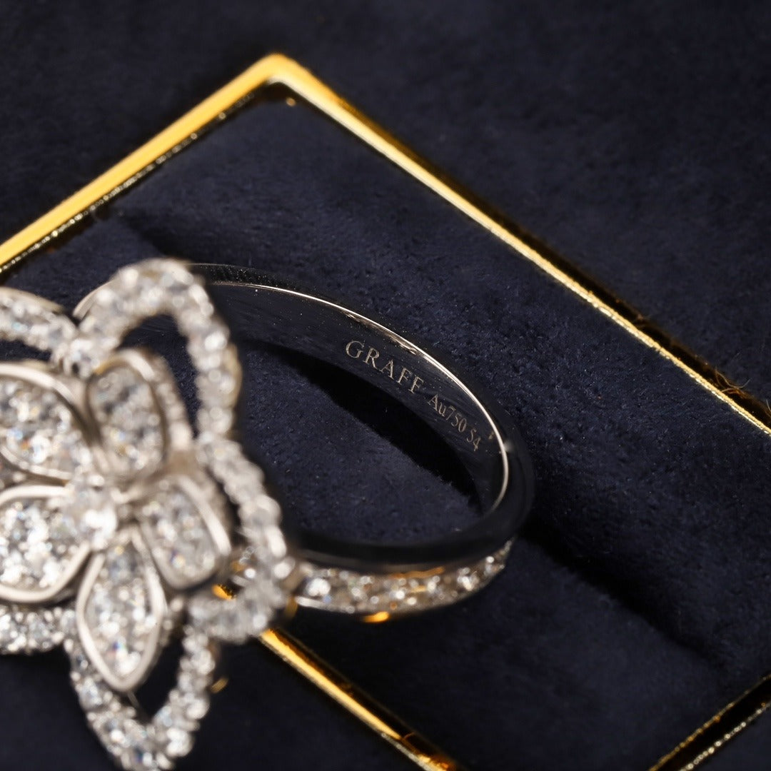 Graff Sterling Silver Floral Ring