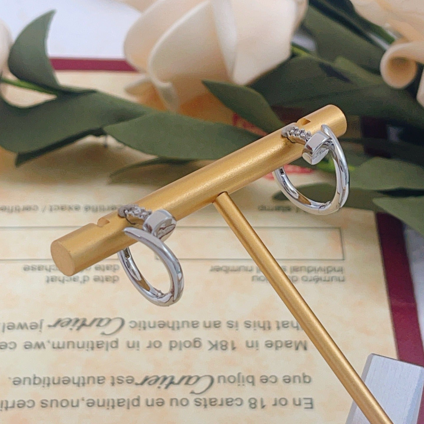 Cartier Silver Brass Earrings