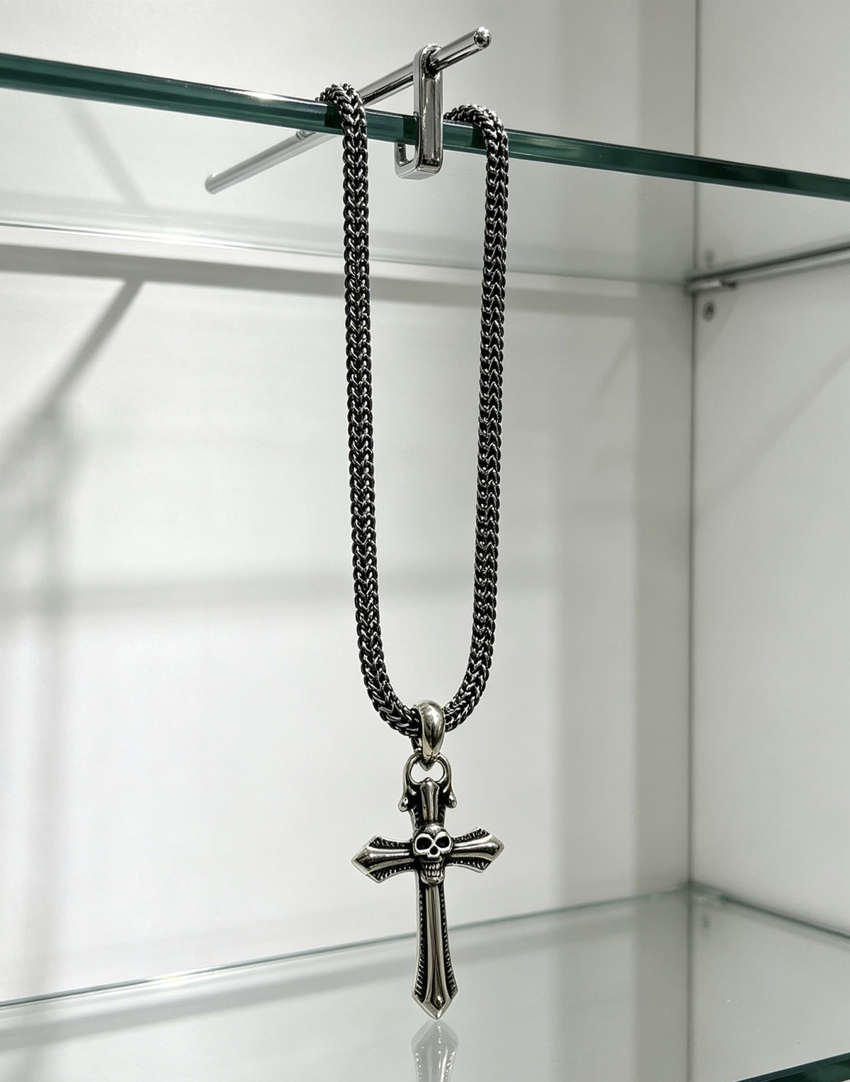 Chrome Hearts Sterling Silver Cross Necklace