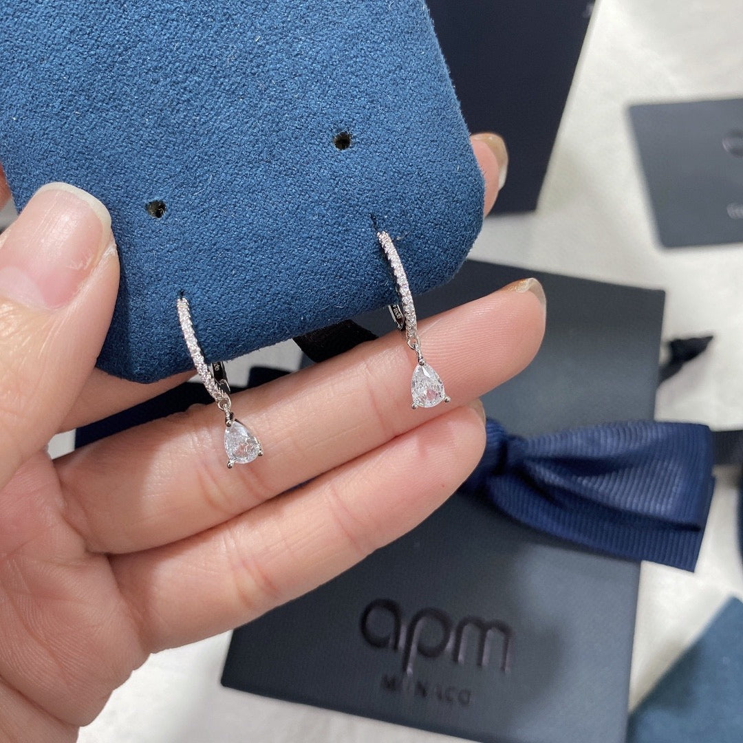 APM Monaco White Crystal Earrings
