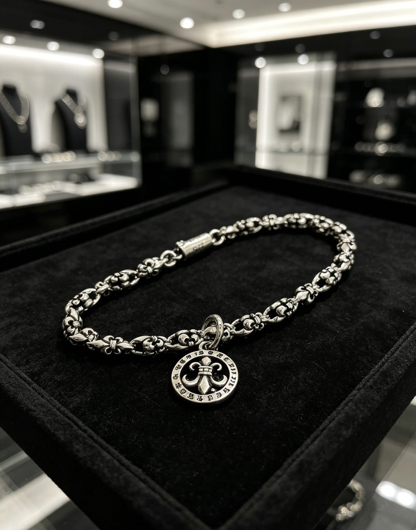 Chrome Hearts Sterling Silver Cross Bracelet