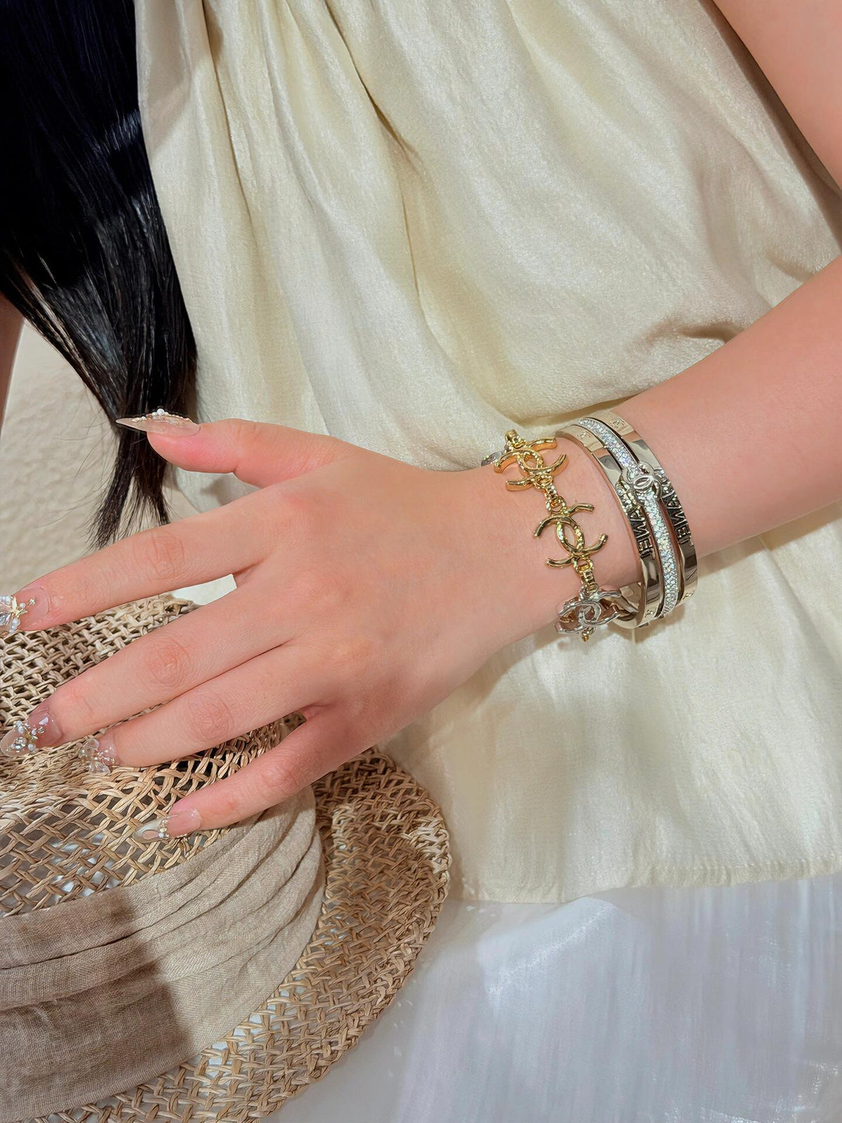 Chanel Brass Colorblock Necklace