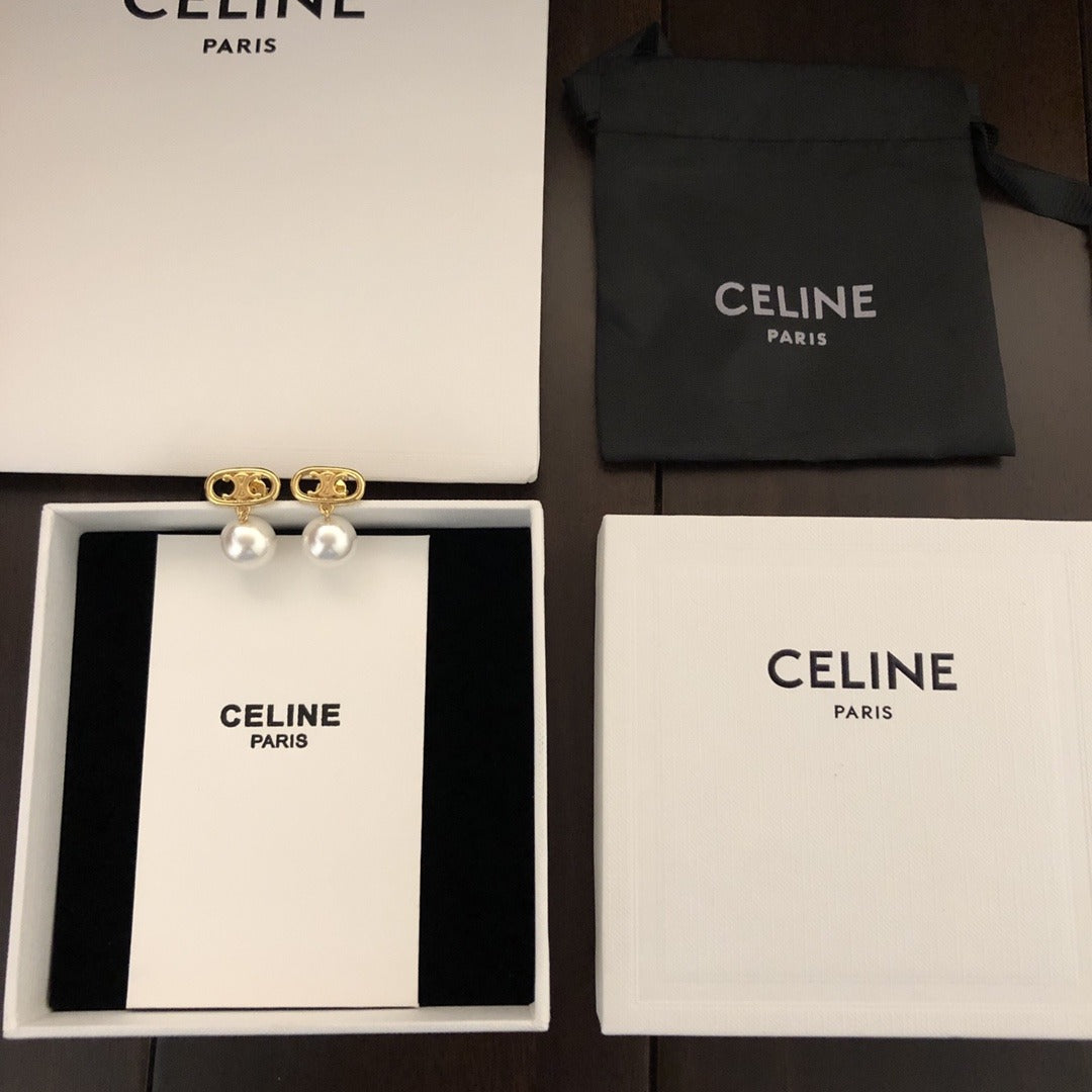 Celine Logo Earrings