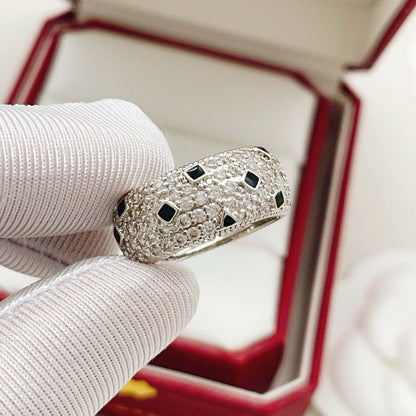 Cartier Silver Brass Leopard-Print Ring