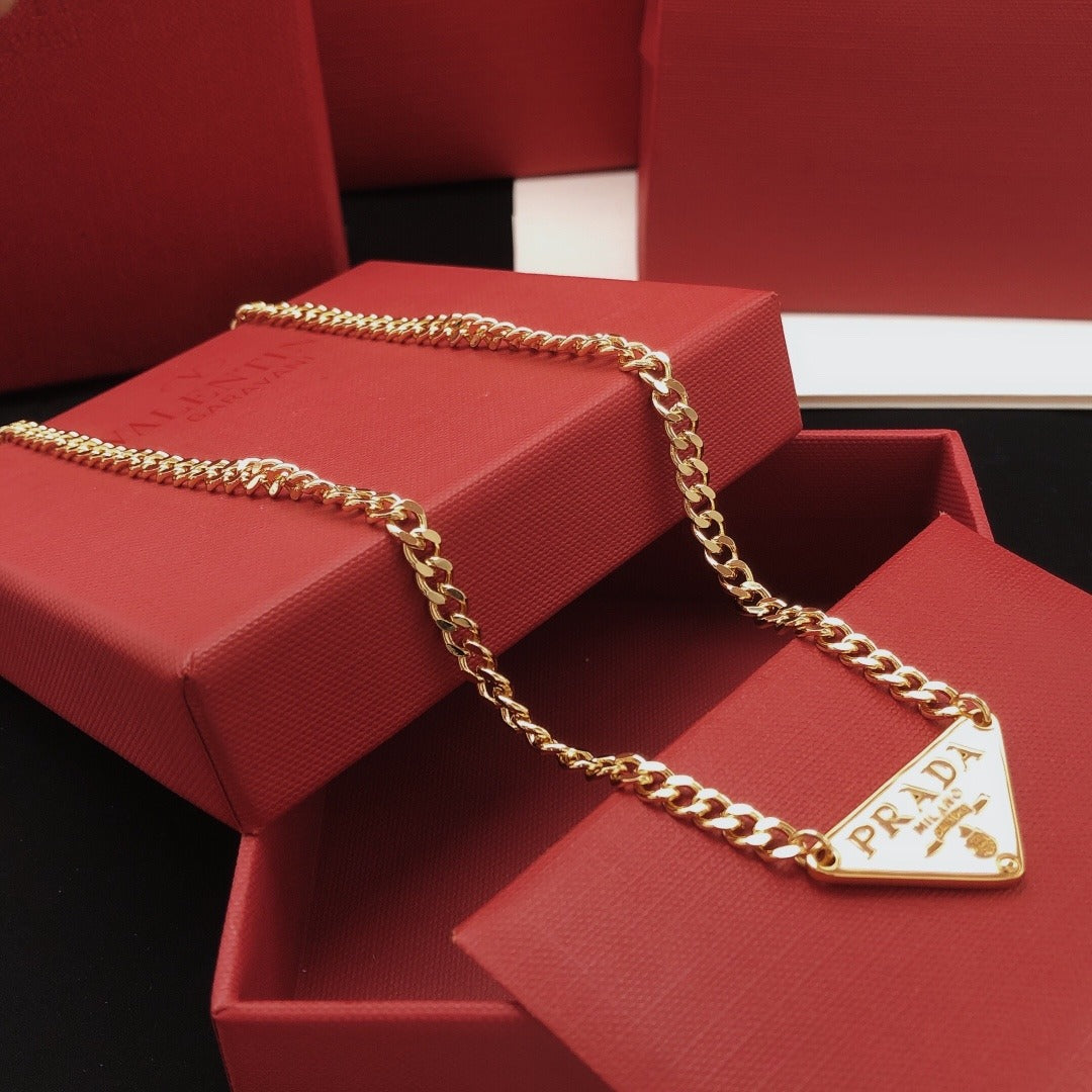 Prada White Brass Necklace