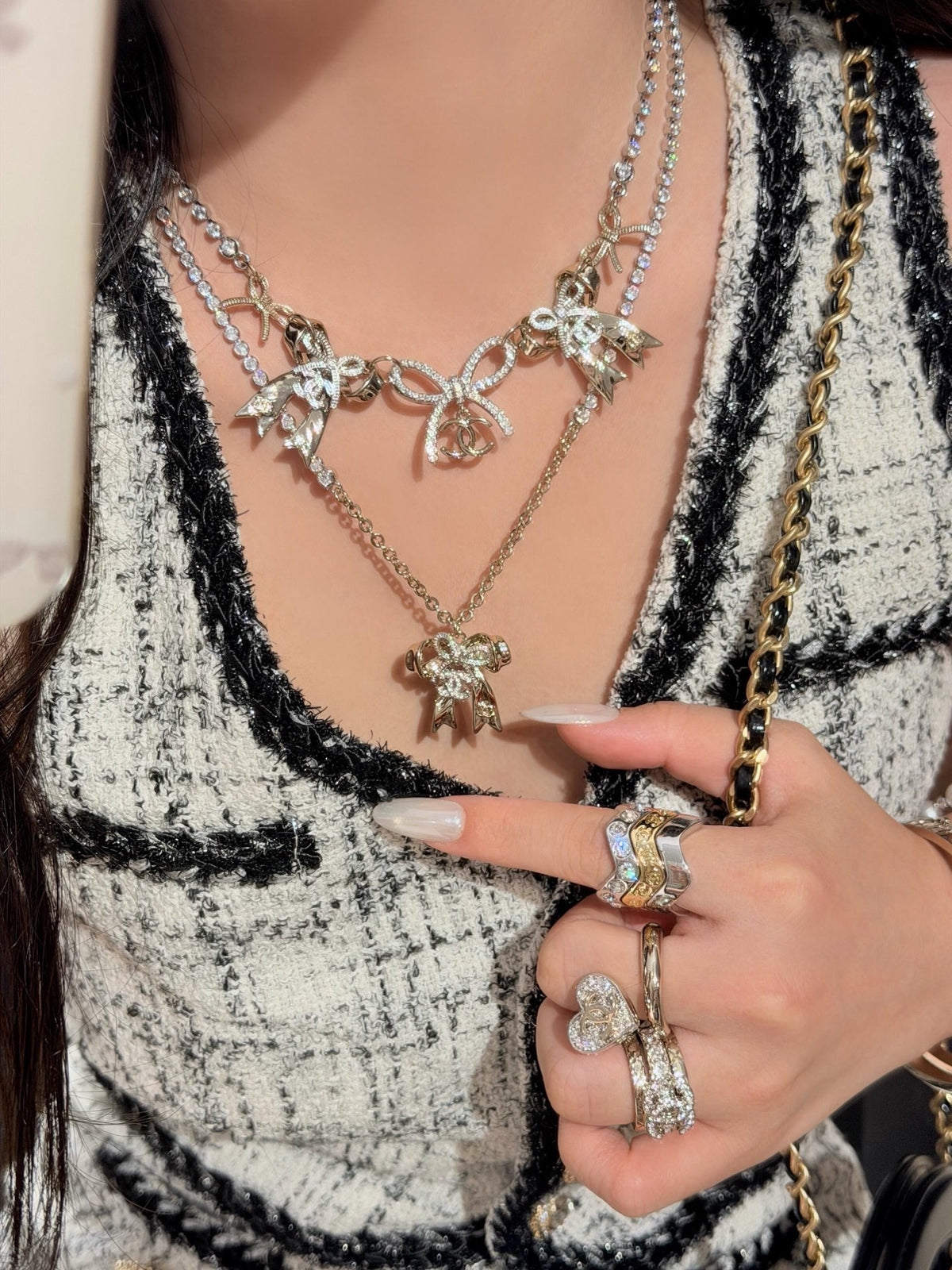 Chanel Brass Bow Necklace