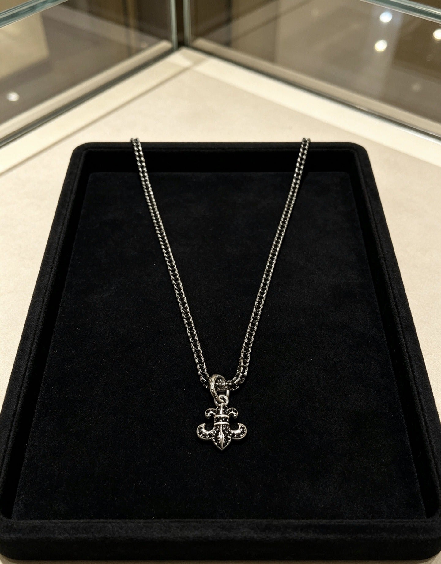 Chrome Hearts Sterling Silver Cross Necklace