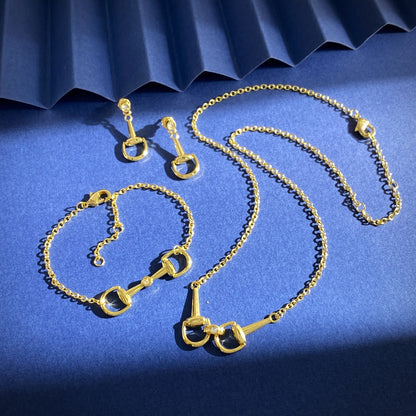 Gucci Silver Brass Horsebit Bracelet