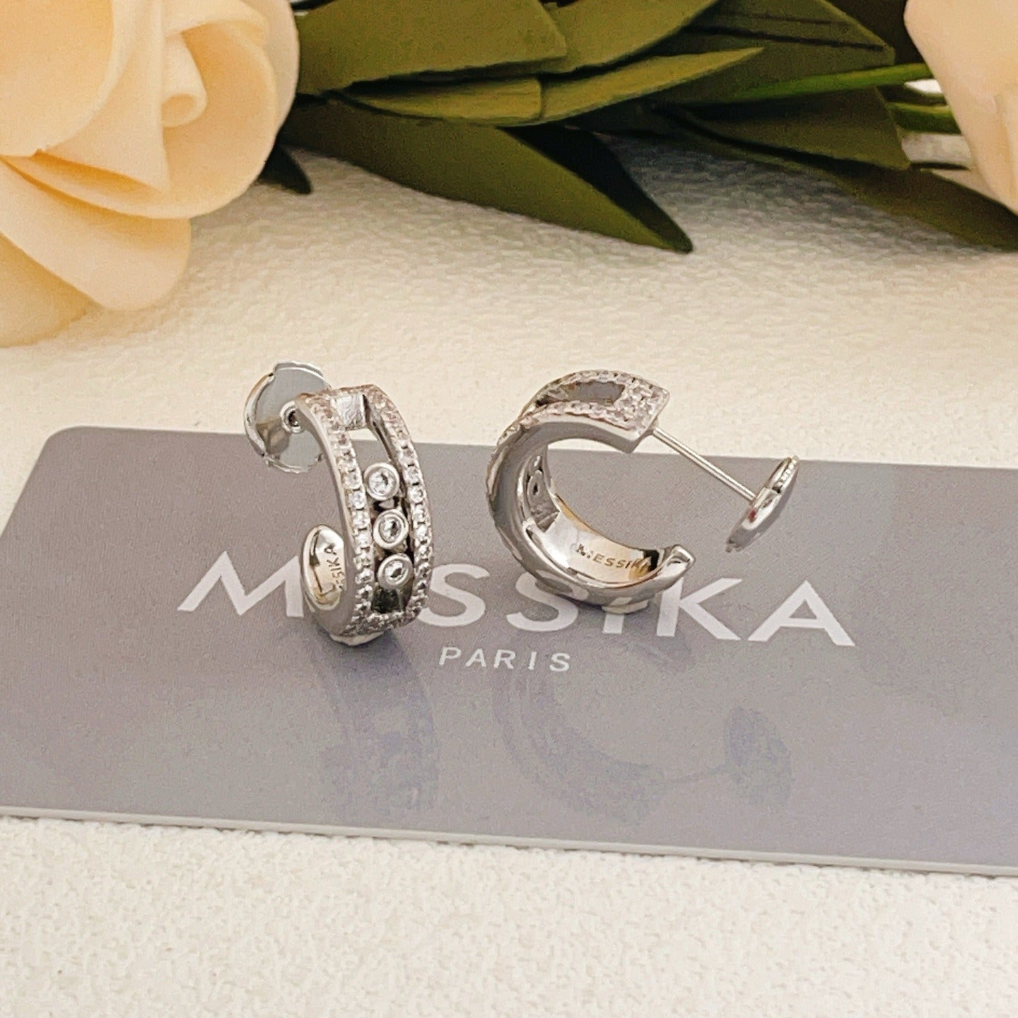 Messika Silver Brass Round Earrings