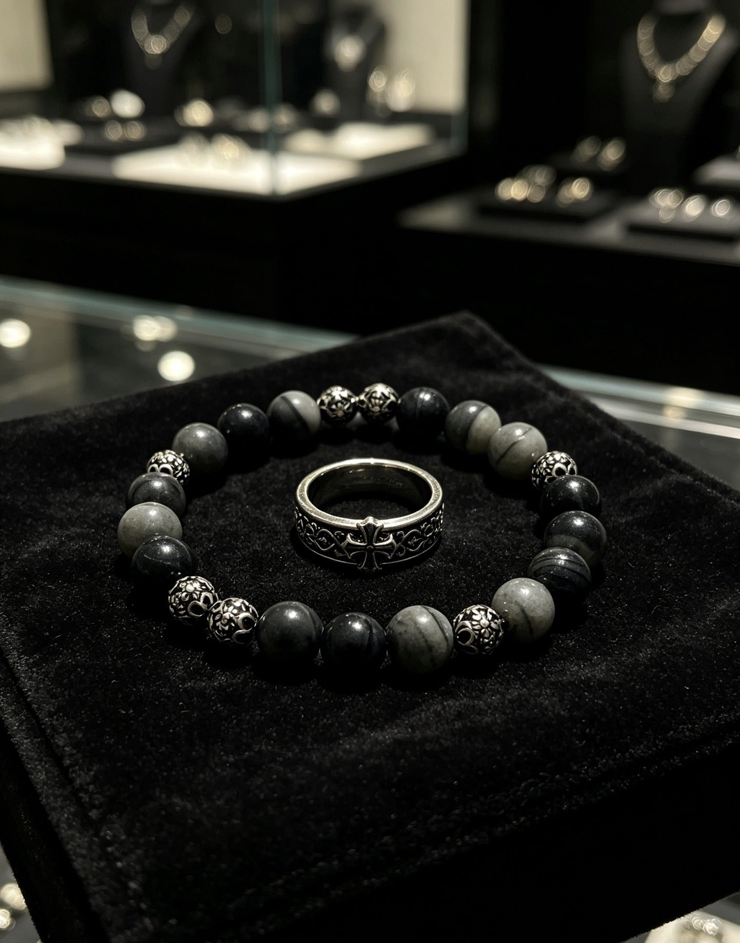 Chrome Hearts Sterling Silver Cross Bracelet