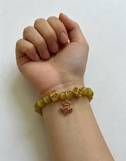 Chrome Hearts Sterling Silver Cross Bracelet