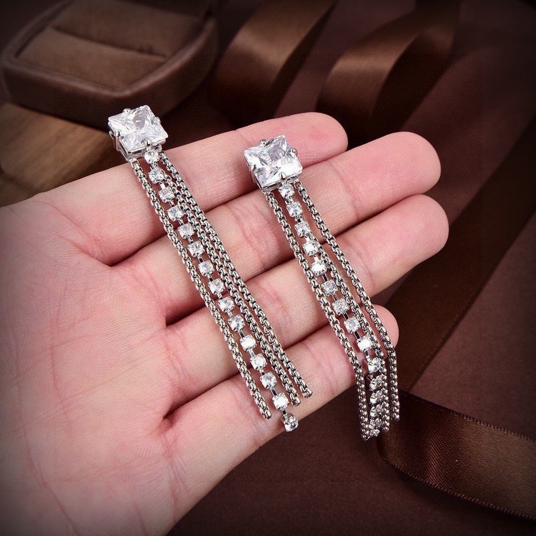 Miu Miu Brass Tassel Earrings