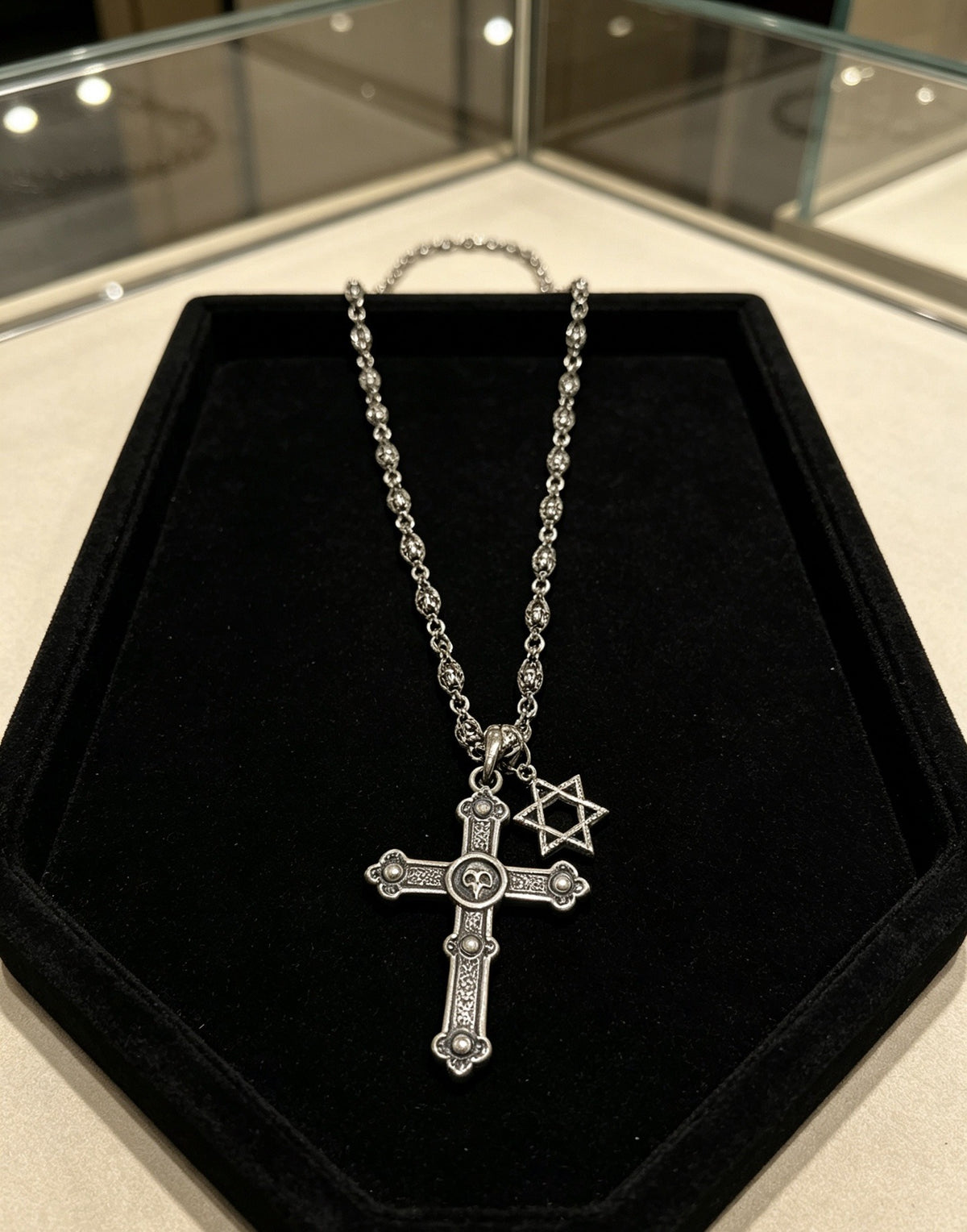 Chrome Hearts Sterling Silver Cross Necklace