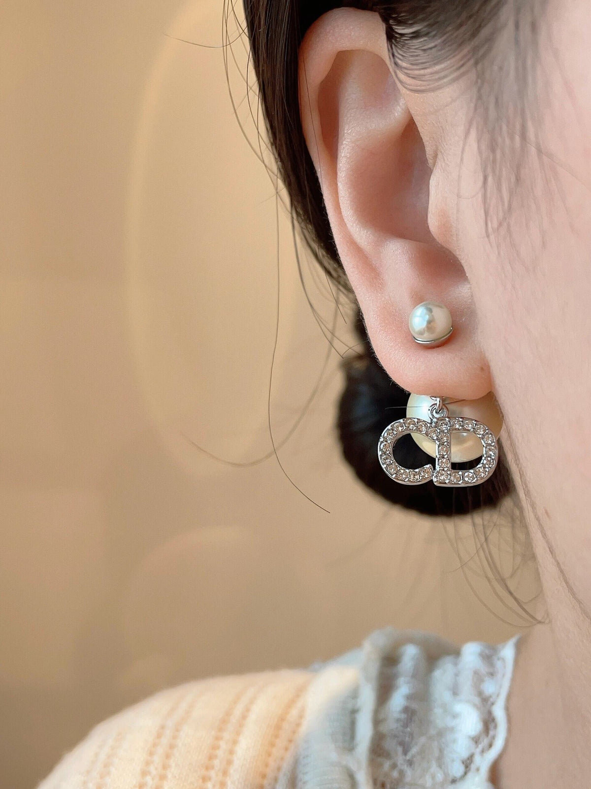 Dior Silver Brass Earrings