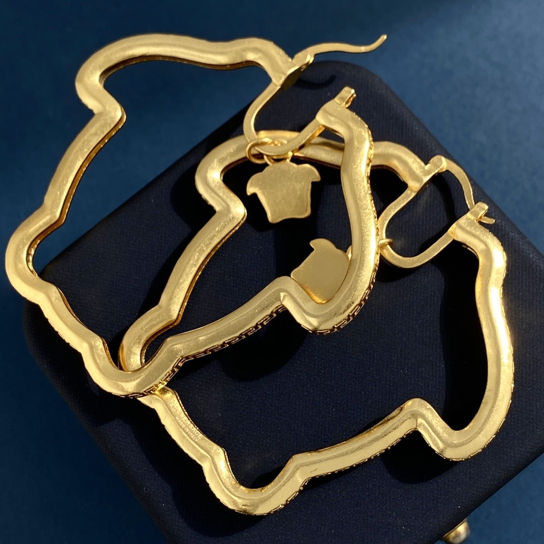 Versace Brass Medusa Earrings