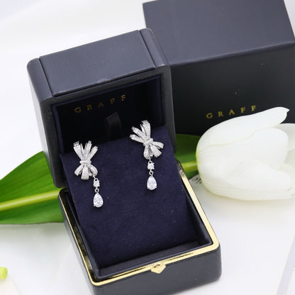 Graff Sterling Silver Bow Earrings