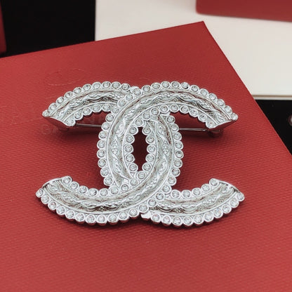 Chanel Silver Brass Brooch