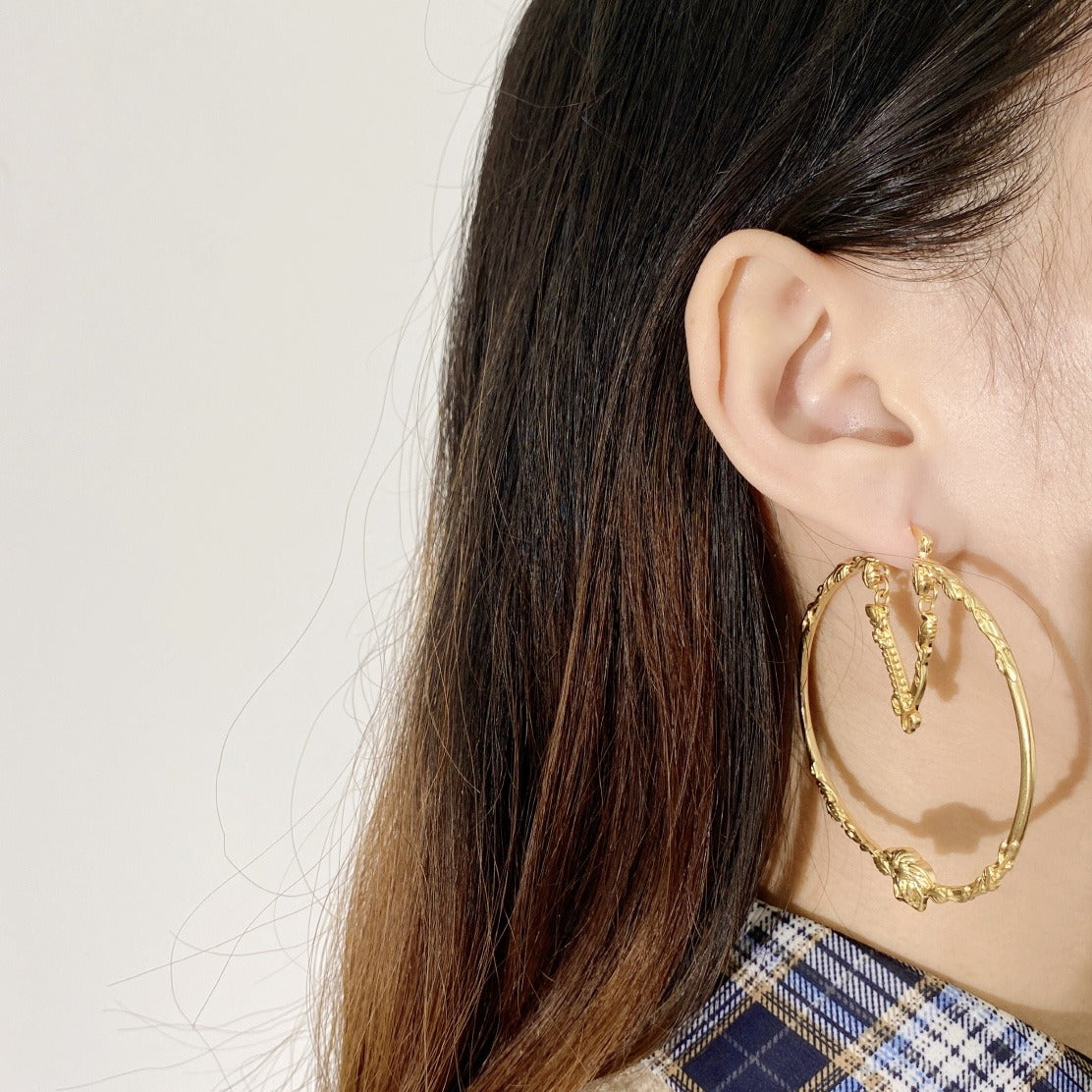 Versace Brass Medusa Earrings