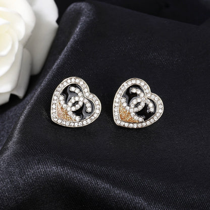 Chanel Brass Heart Earrings