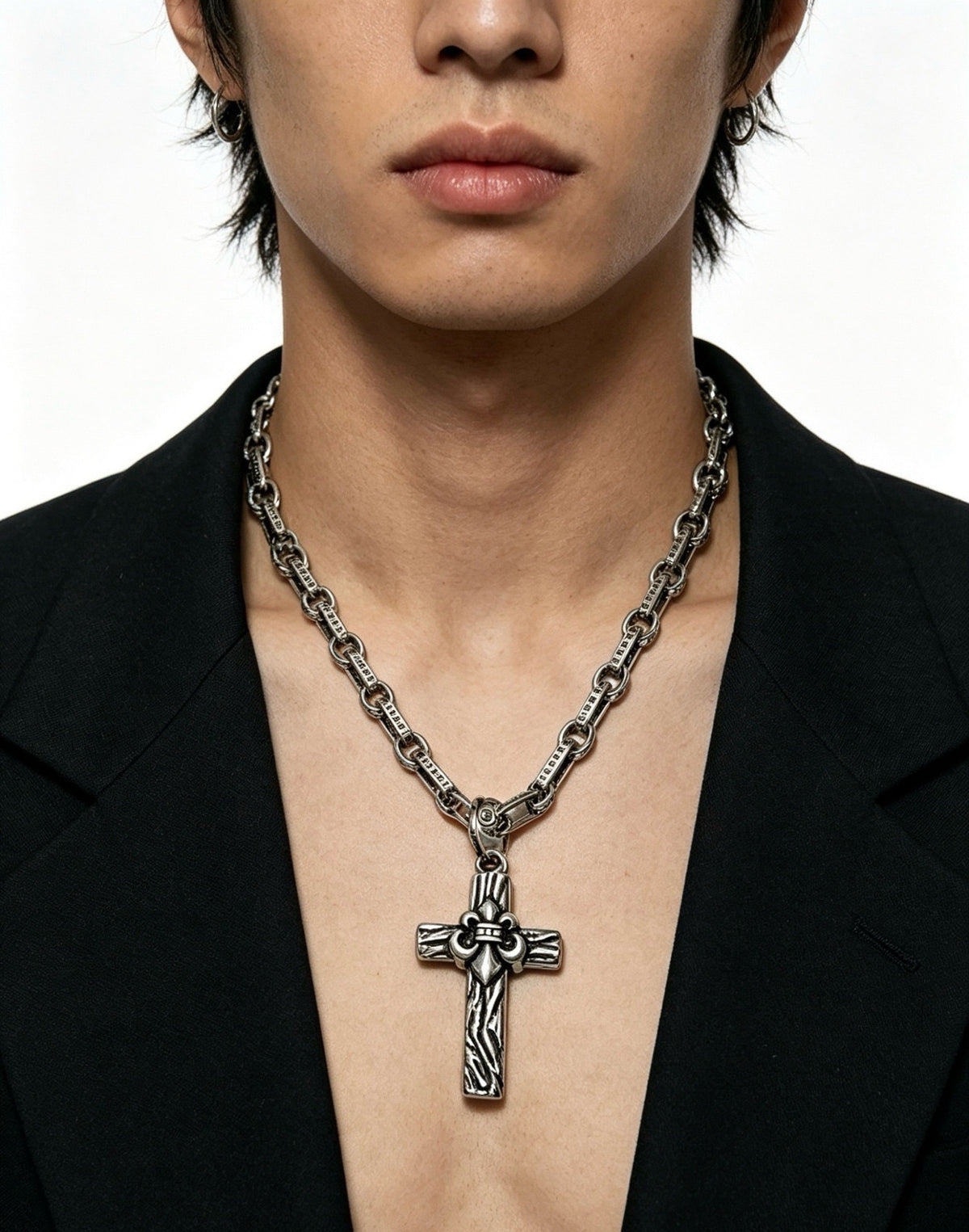 Chrome Hearts Sterling Silver Cross Necklace