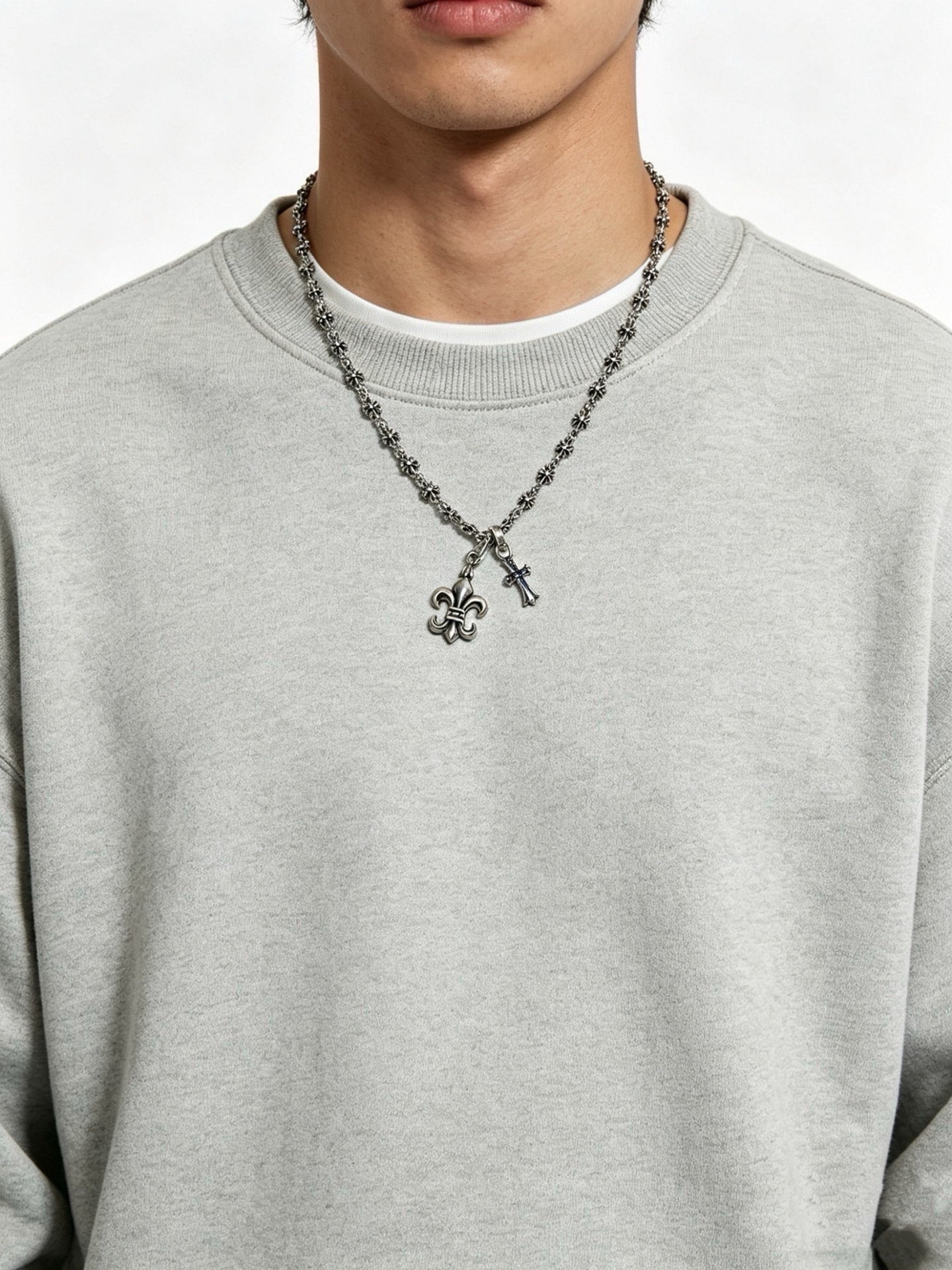 Chrome Hearts Sterling Silver Cross Necklace