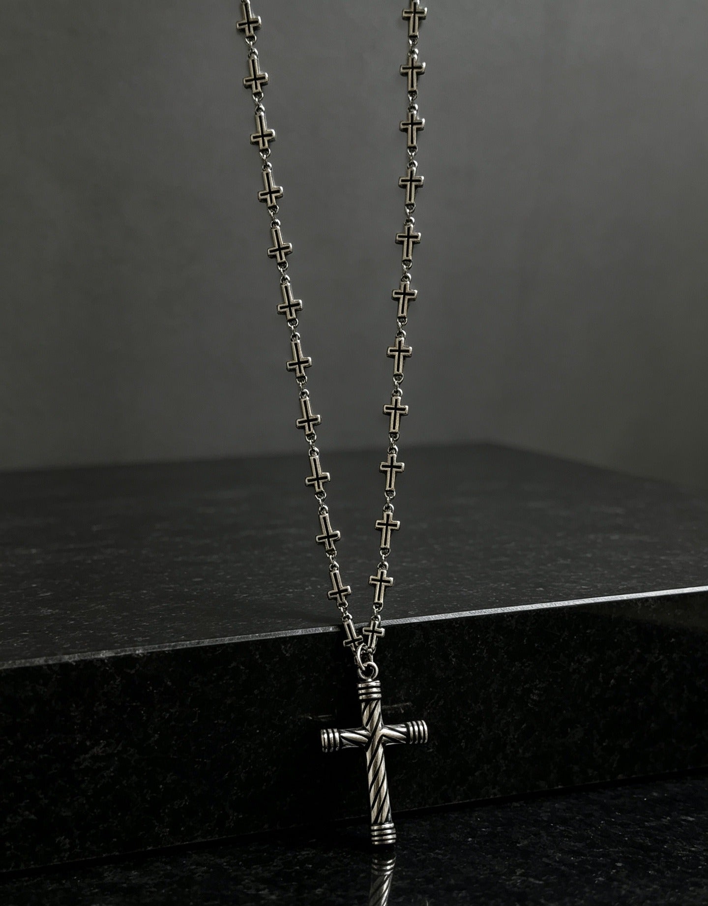 Chrome Hearts Sterling Silver Cross Necklace