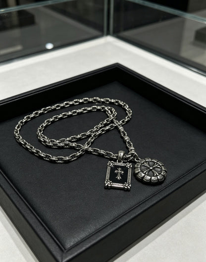 Chrome Hearts Sterling Silver Cross Necklace