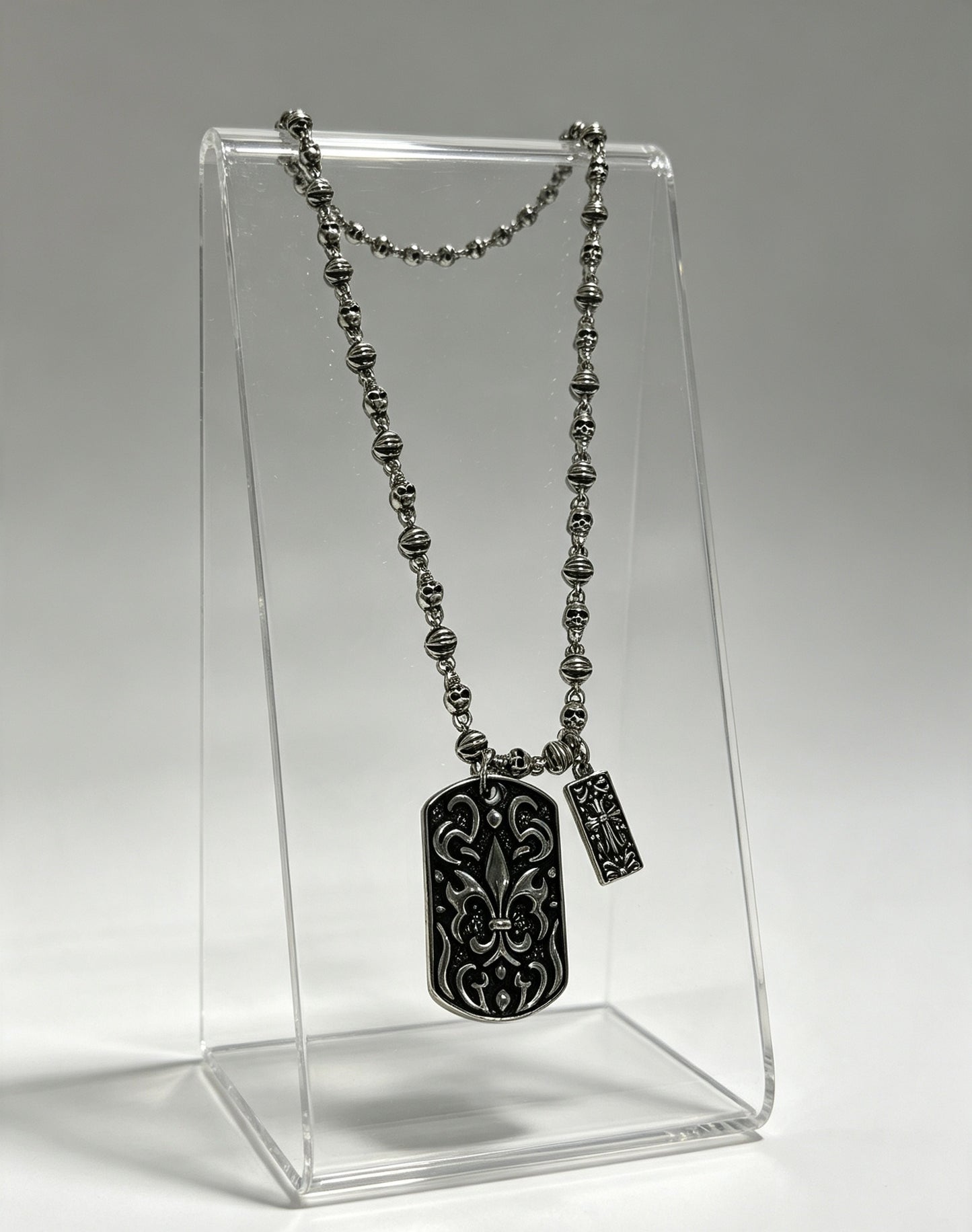 Chrome Hearts Sterling Silver Cross Necklace