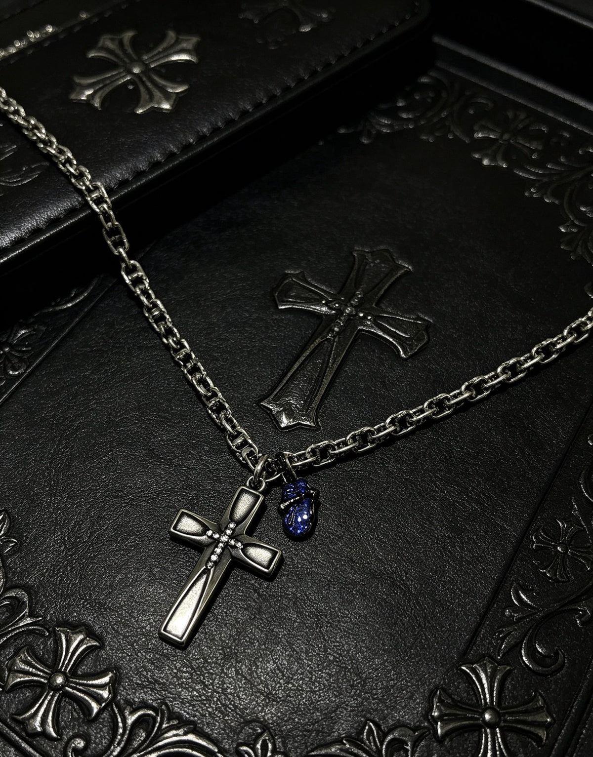 Chrome Hearts Sterling Silver Cross Necklace