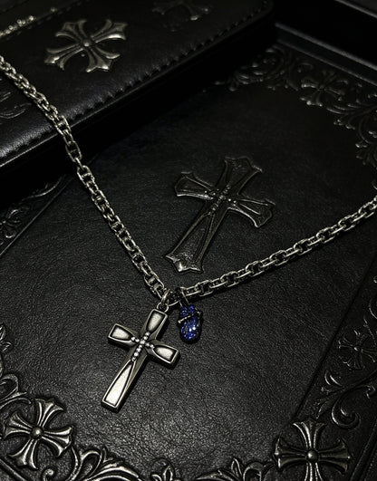 Chrome Hearts Sterling Silver Cross Necklace