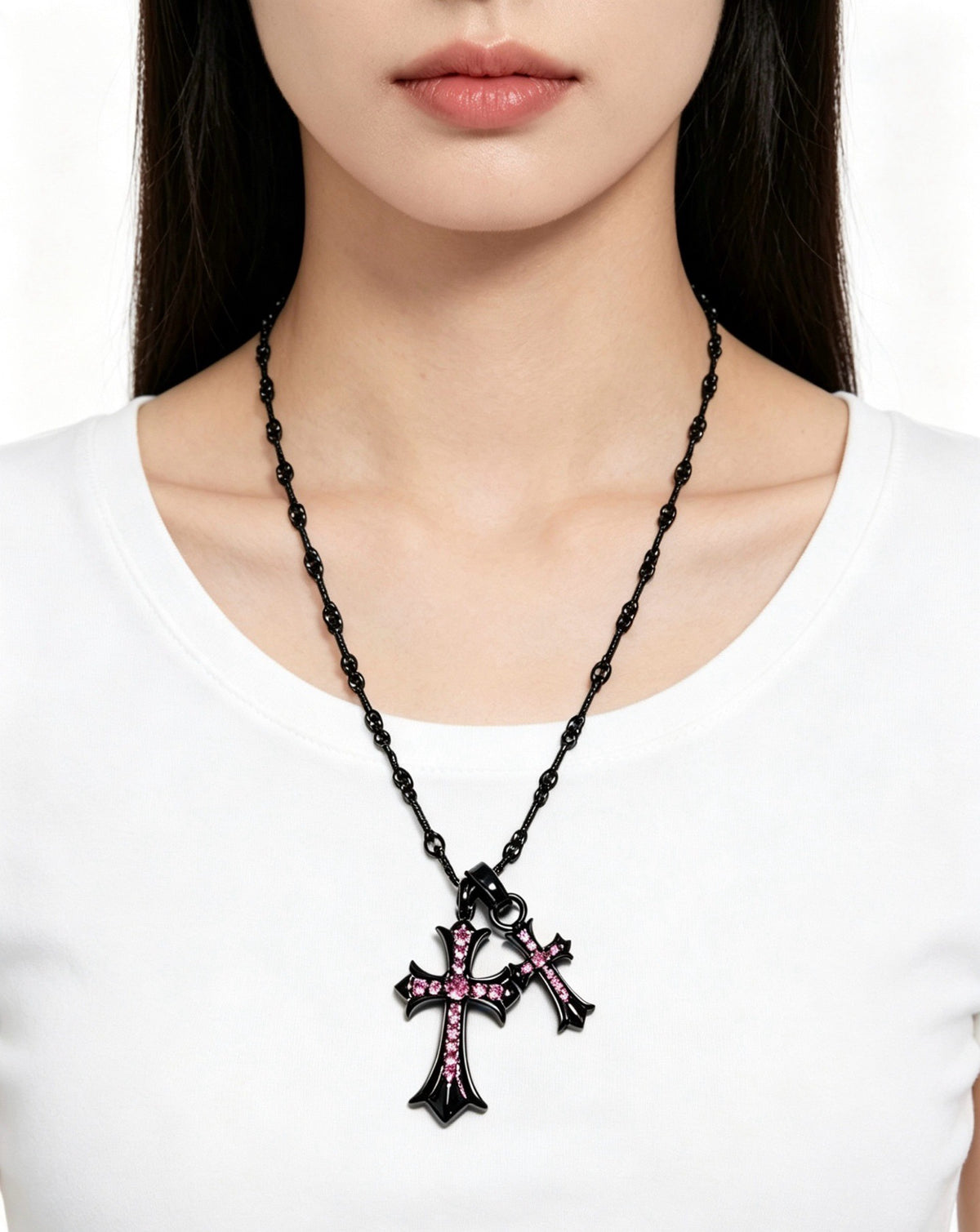 Chrome Hearts Sterling Silver Cross Necklace