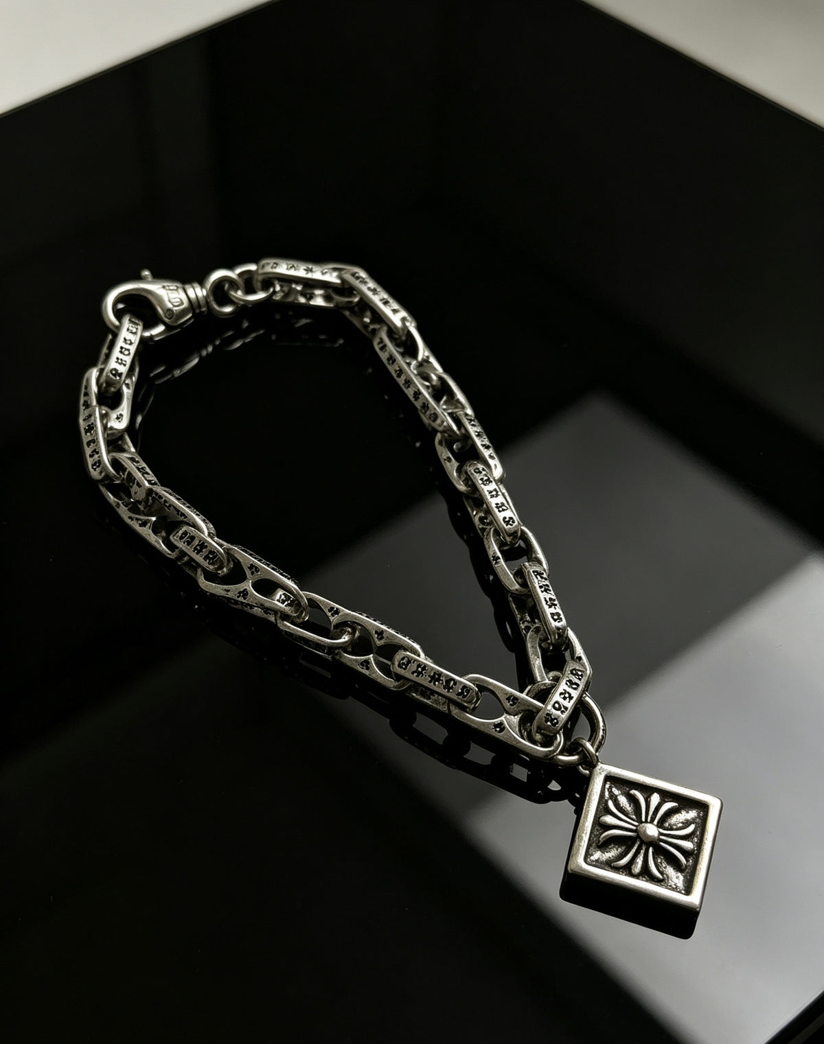 Chrome Hearts Sterling Silver Cross Bracelet